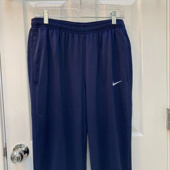 Nike Dark Blue Athletic Track Pants Dual Zip Leggings Size Large - Picture 2 of 6
